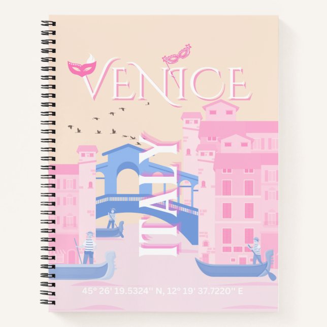 Cuaderno Arte de viajes de Venecia, Italia, arte de viajes, (Anverso)