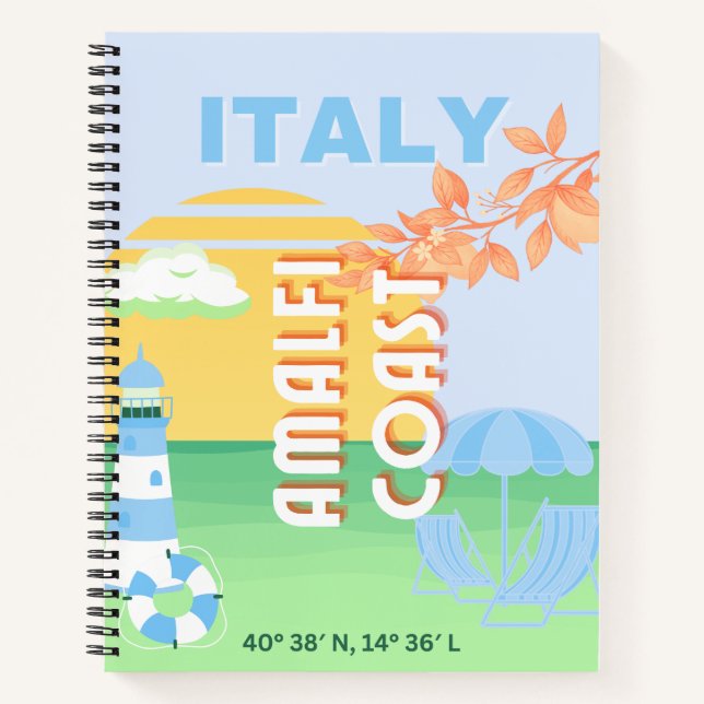 Cuaderno Arte de viajes en Italia, Costa Amalfitana, Preppy (Anverso)