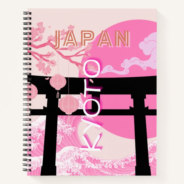 Cuaderno Arte de viajes rosados en Japón (Anverso)
