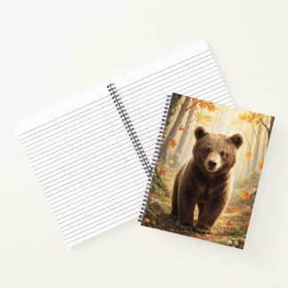 Cuaderno Arte de vida silvestre del bosque de oso pardo de