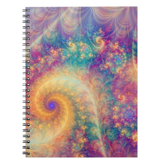 Cuaderno Arte de vórtice fractal abstracto de fantasía capr (Frente)