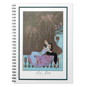 Cuaderno Arte Deco Antiguo Fuegos Artificiales Le Feu, Geor
