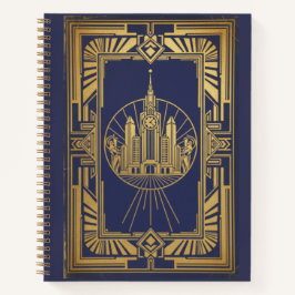 Cuaderno Arte Deco Antiguo Paisaje Urbano Metrópolis Archiv