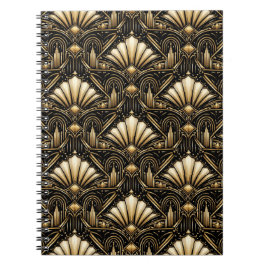 Cuaderno Arte Deco Arquitectónico | Clásico Negro Oro