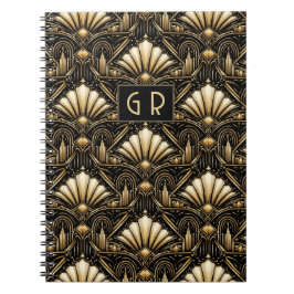 Cuaderno Arte Deco Arquitectónico | Iniciales Personalizada