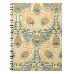 Cuaderno arte deco art nouveau peacock patrón arte