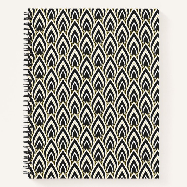Cuaderno Arte Deco en Blanco y Negro (Anverso)