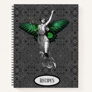 Cuaderno Arte Deco Receta Hada del Ala Verde Vintage