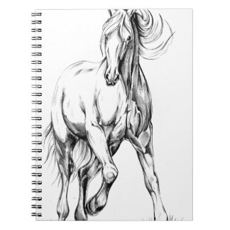 Cuaderno Arte del bosquejo del dibujo del caballo hecho a