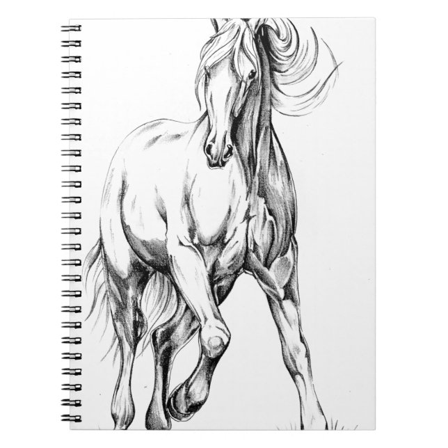 Cuaderno Arte del bosquejo del dibujo del caballo hecho a (Frente)