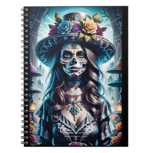 Cuaderno Arte del cráneo del azúcar - Espíritu festivo