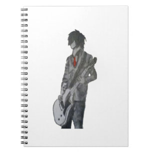 Cuaderno Arte del lápiz del individuo de la guitarra