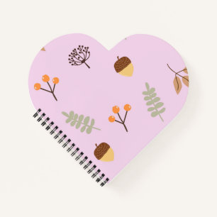 Cuaderno Arte del patrón de hojas de vibraciones de otoño