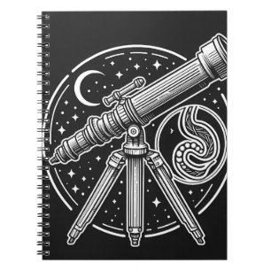 Cuaderno Arte del telescopio vintage de Stargazer cósmico