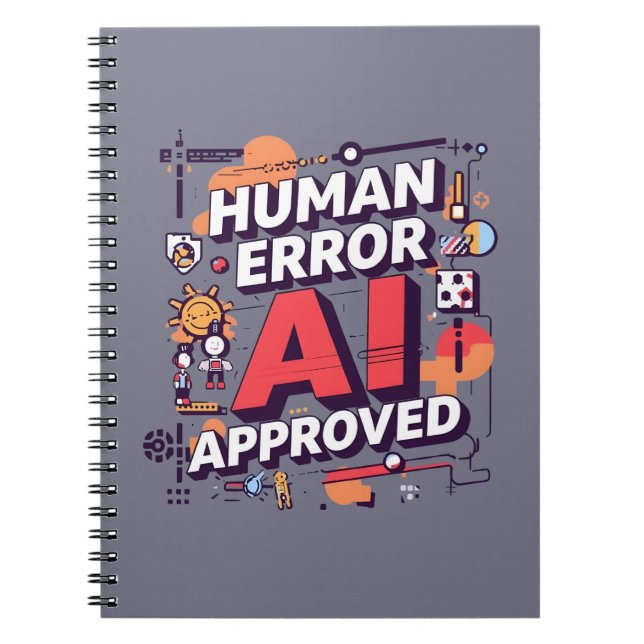 Cuaderno Arte digital audaz “Error humano, aprobado por IA” (Frente)