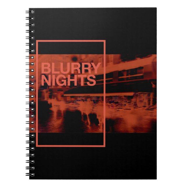 Cuaderno Arte digital de color rojo: Noches borrosas (Frente)