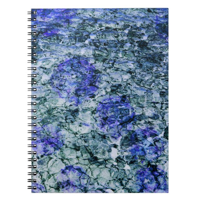 Cuaderno Arte digital de fondo abstracto de acuarela azul (Frente)