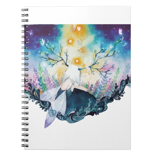 Cuaderno Arte digital de hadas de árbol (Frente)