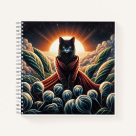 Cuaderno Arte digital fantástico: Gato de cielo nocturno ro