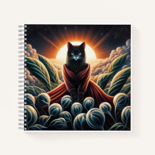 Cuaderno Arte digital fantástico: Gato de cielo nocturno ro
