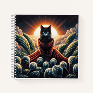Cuaderno Arte digital fantástico: Gato de cielo nocturno ro