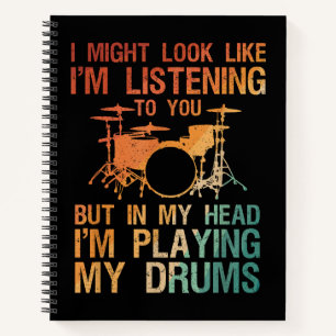 Cuaderno Arte Divertido de Baterista para Hombres Mujeres T
