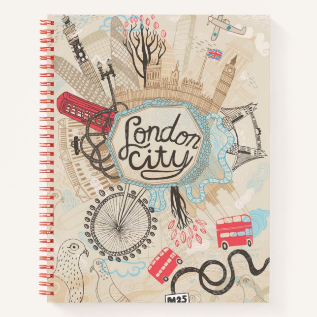 Cuaderno Arte Doodle de la ciudad de Londres (Anverso)