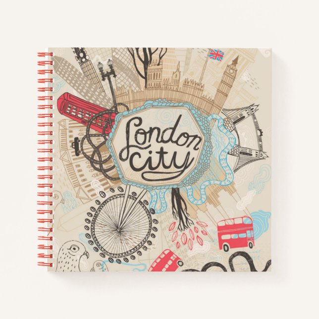 Cuaderno Arte Doodle de la ciudad de Londres (Anverso)