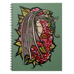 Cuaderno Arte Dragón de Roses Rojos