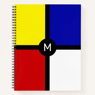 Cuaderno Arte elegante inspirado en Mondrian y colores bási