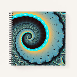 Cuaderno Arte en espiral abstracto azul turquesa naranja fr
