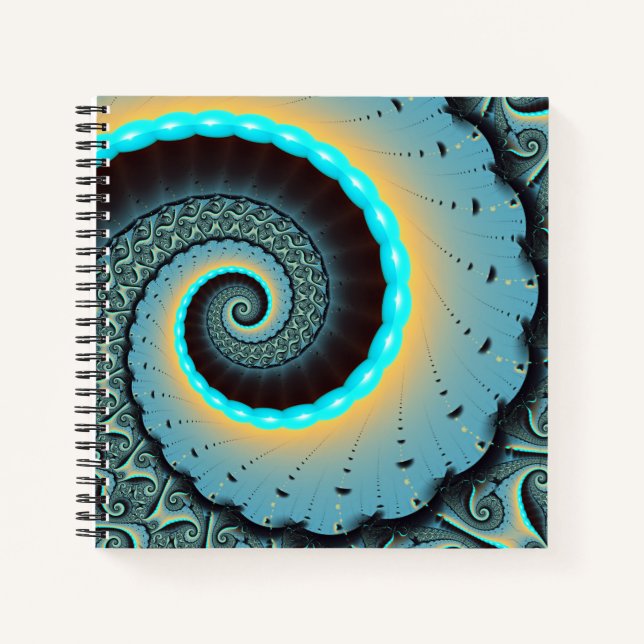 Cuaderno Arte en espiral abstracto azul turquesa naranja fr (Anverso)