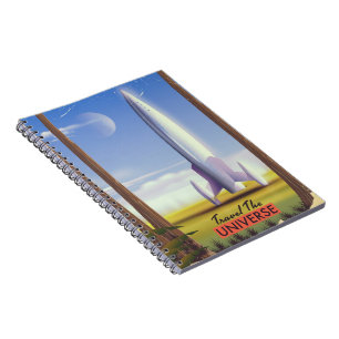 Cuaderno Arte espacial retro Viaja por el Universo.