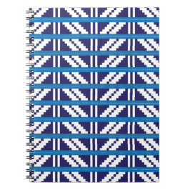 Cuaderno Arte étnico letón letón azul y blanco