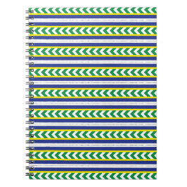 Cuaderno Arte étnico letón letón verde y azul