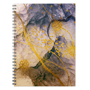 Cuaderno ARTE exótico. Giro dorado, diseño artístico. Pinto