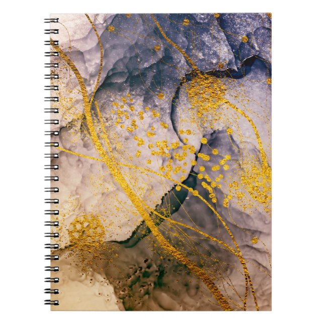 Cuaderno ARTE exótico. Giro dorado, diseño artístico. Pinto (Frente)