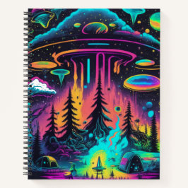 Cuaderno Arte fantástico de ovnis psicodélicos