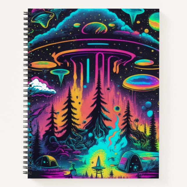Cuaderno Arte fantástico de ovnis psicodélicos (Anverso)
