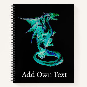 Cuaderno Arte Fantástico del Dragón Azul Celestial Mítico