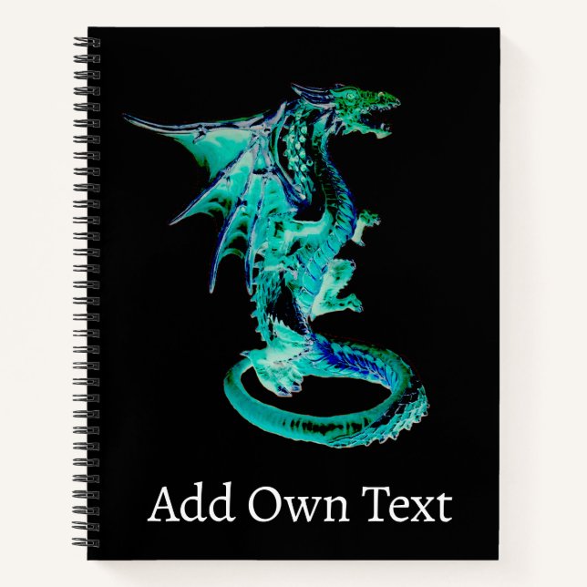 Cuaderno Arte Fantástico del Dragón Azul Celestial Mítico (Anverso)