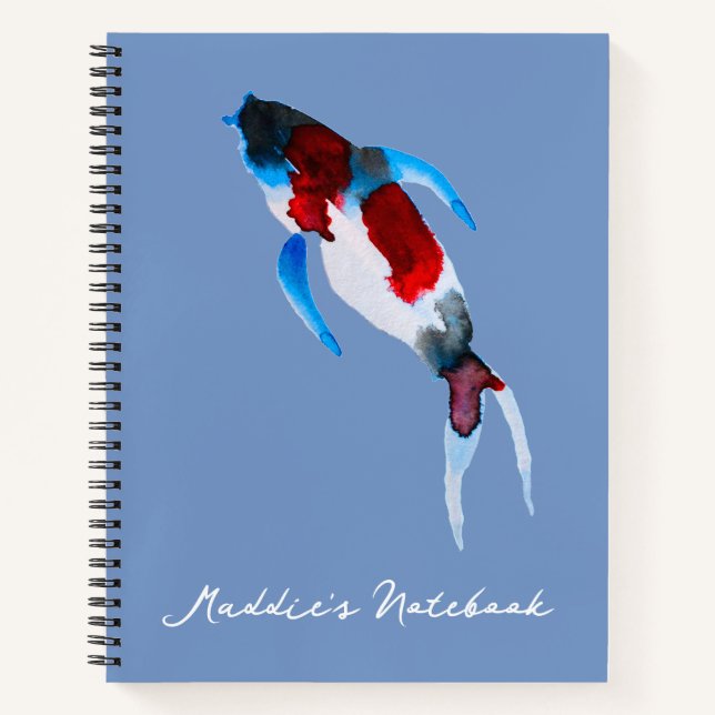 Cuaderno Arte fino de acuarela de pescado de Koi (Anverso)
