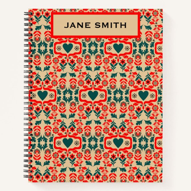 Cuaderno Arte floral abstracto boho (Anverso)