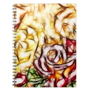 Cuaderno Arte floral abstracto luz amarilla resplandor