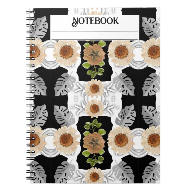 Cuaderno Arte floral abstracto moderno (Frente)