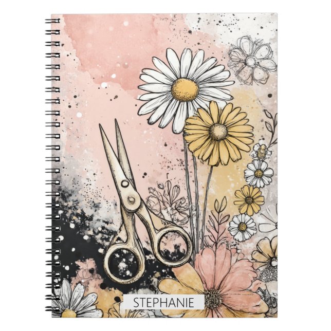 Cuaderno Arte floral acuarela abstracto (Frente)