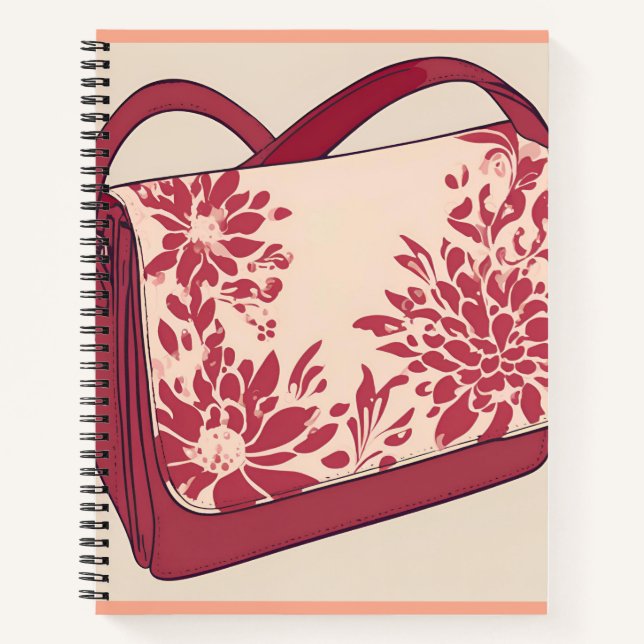 Cuaderno Arte floral beige y IA roja (Anverso)