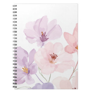 Cuaderno Arte floral de acuarela suave – Rosa pastel y lava
