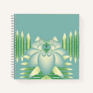 Cuaderno Arte Floral Fractal Loto Menta Art Déco