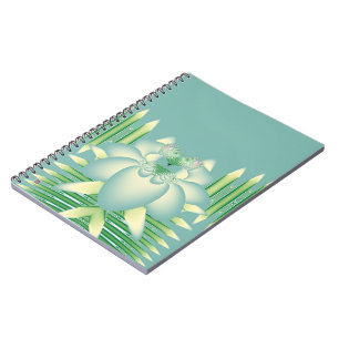 Cuaderno Arte Floral Fractal Loto Menta Art Déco